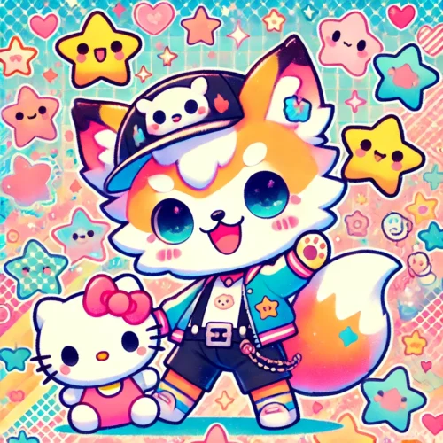 kuromi:fox5ydxdt58= hello kitty  A Tale of Mischief and Innocence